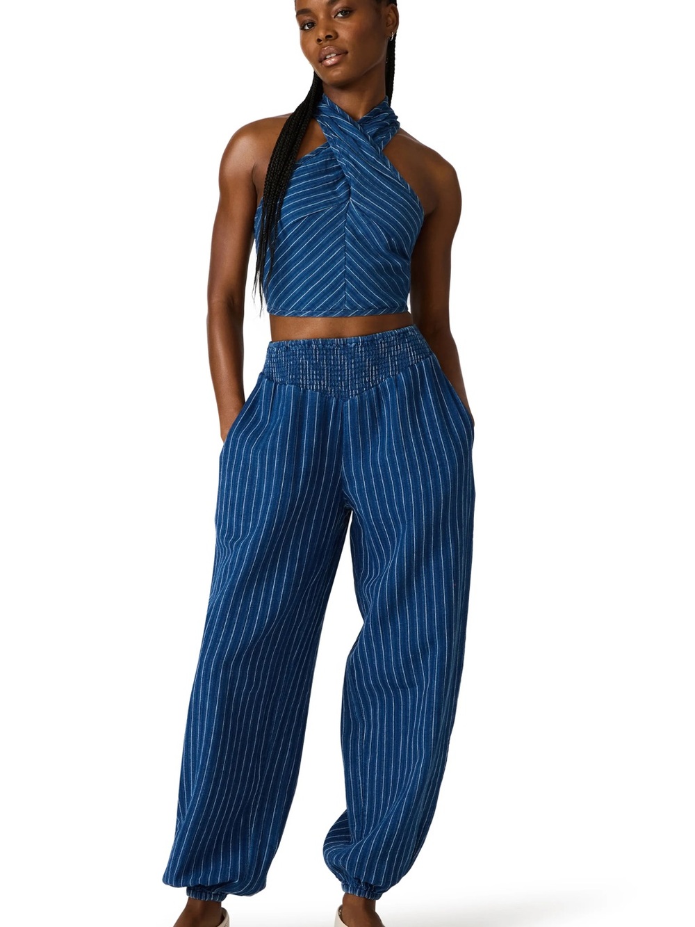 Winnie PinStripe Cotton & Linen Set